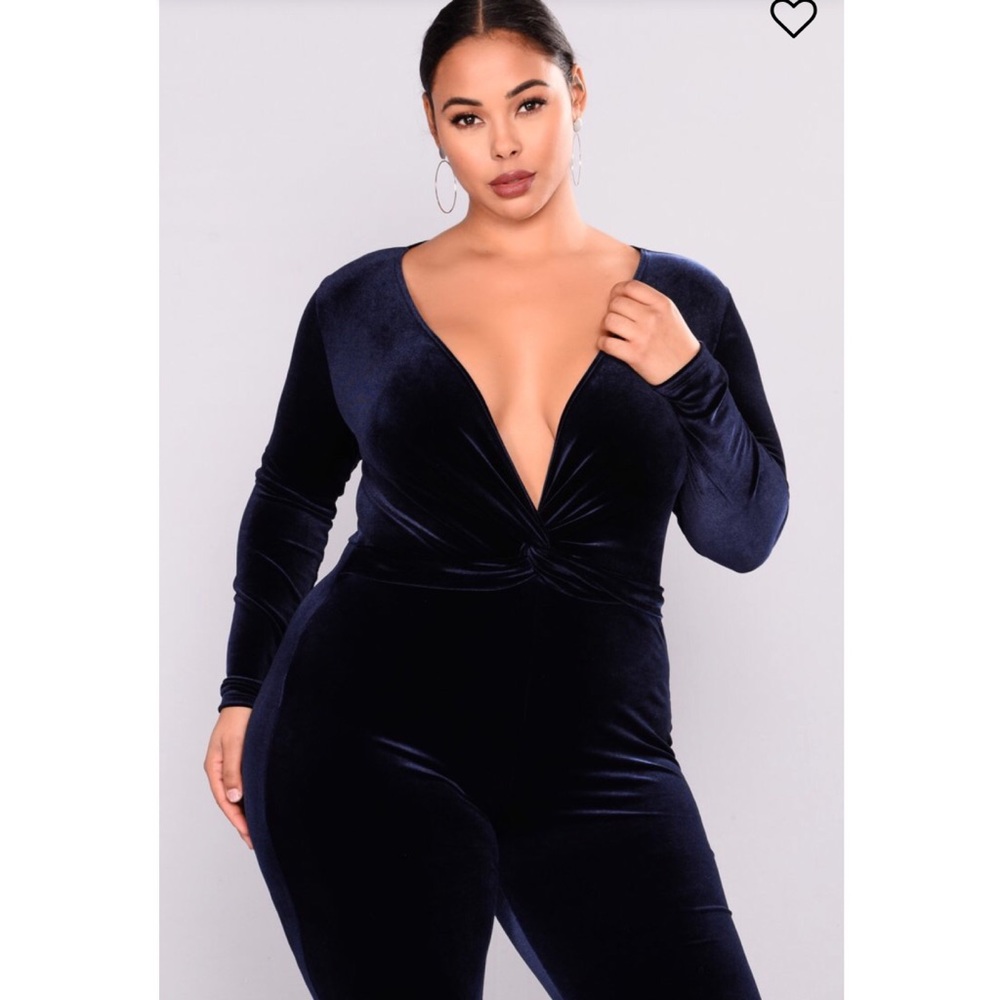 Plus Size Fashion Nova Velvet Jumpsuit